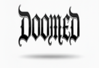 Black and white 'Doomed' text on a white background